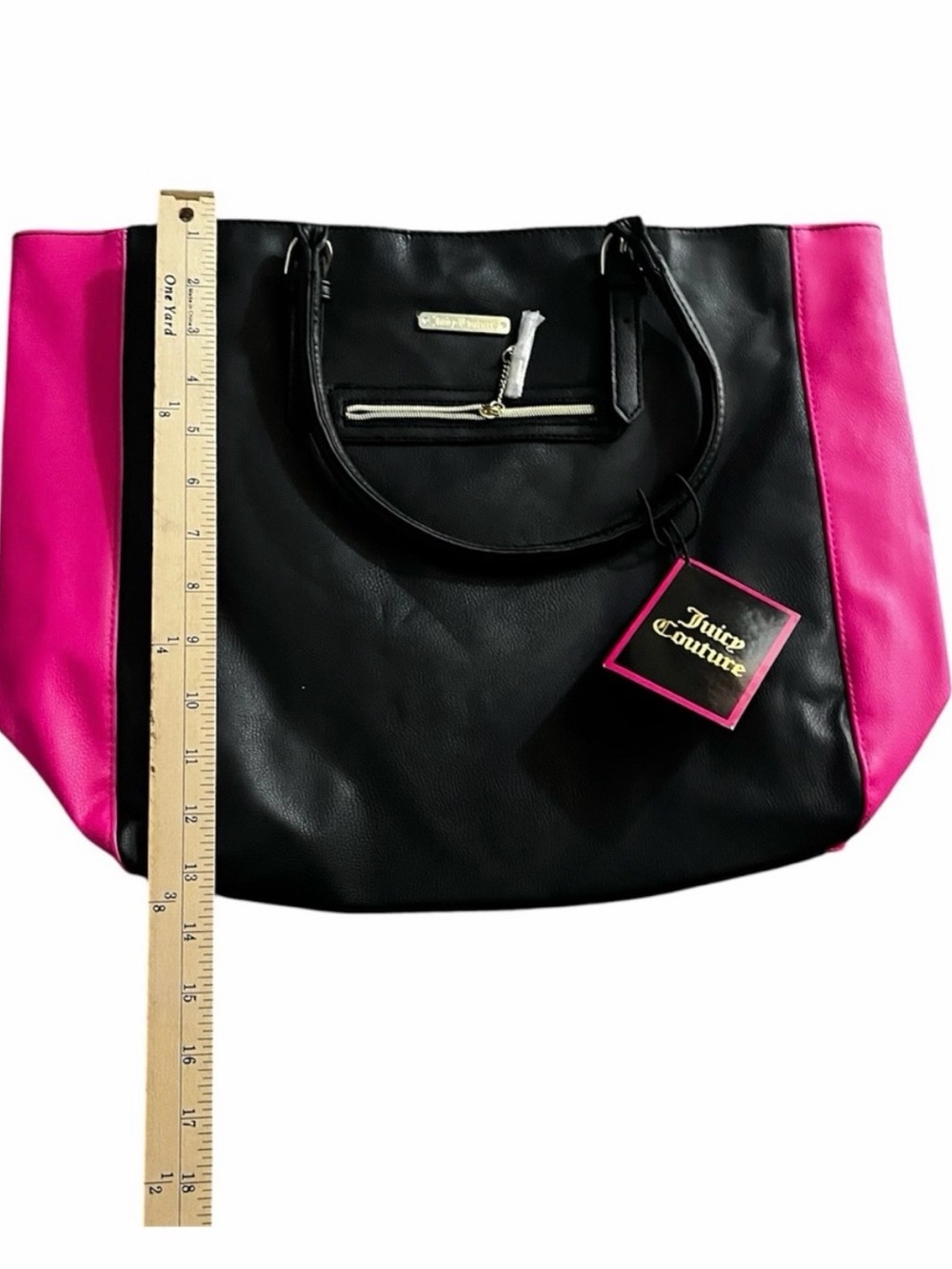 Juicy Couture Black & Hot Pink Tote Bag - Picture 5 of 6
